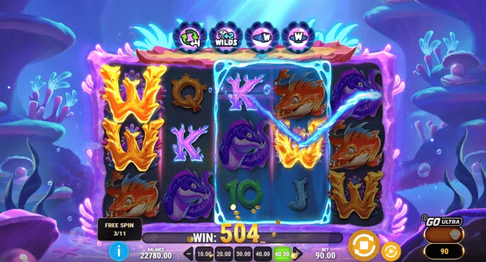 Manta Mayhem - voitto ilmaiskierroksilla Sticky Wild -symbolilla